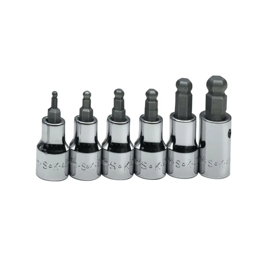 (image for) 3/8 In Dr Metric Ball Hex Bit Socket Set - 6-Pc
