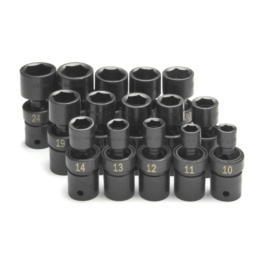 (image for) 1/2 In Drive 6 Point Swivel Universal Flex Metric Impact Socket