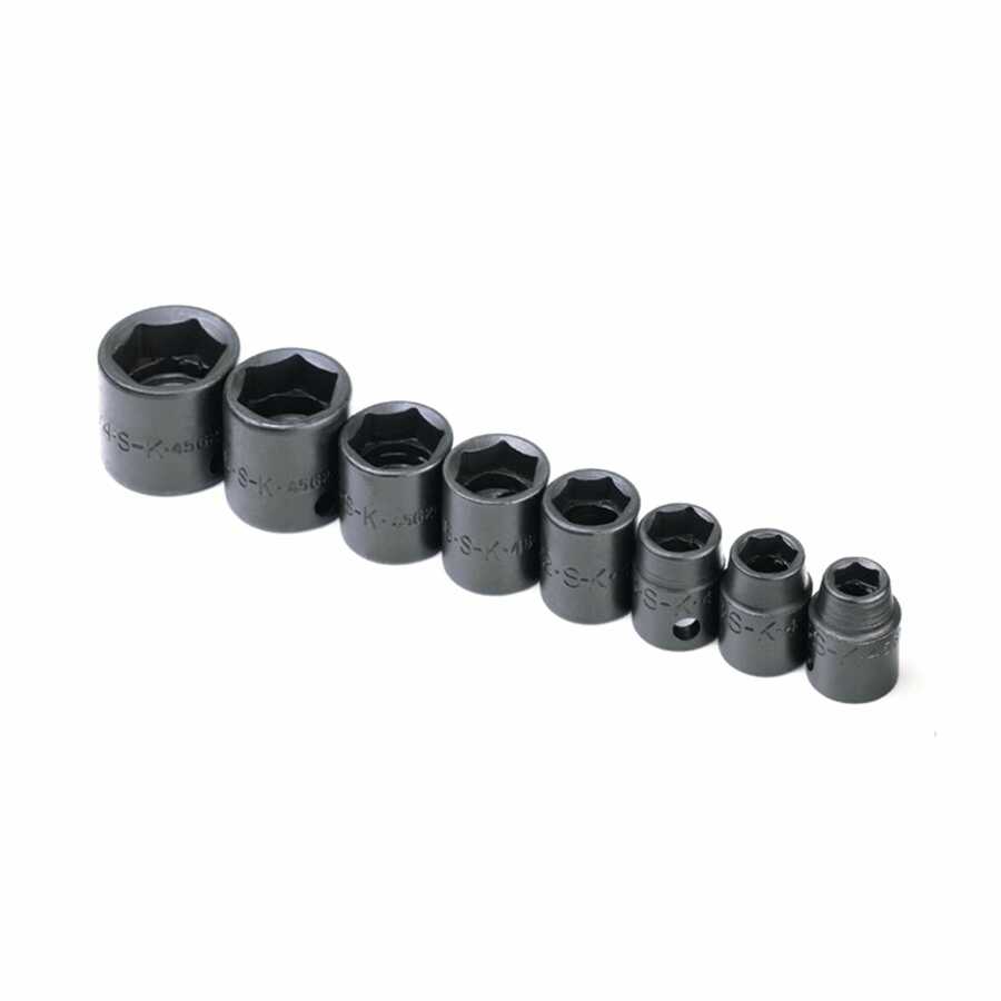 3/8 In Dr 8-Pc 6-Pt Std Impact Socket Set