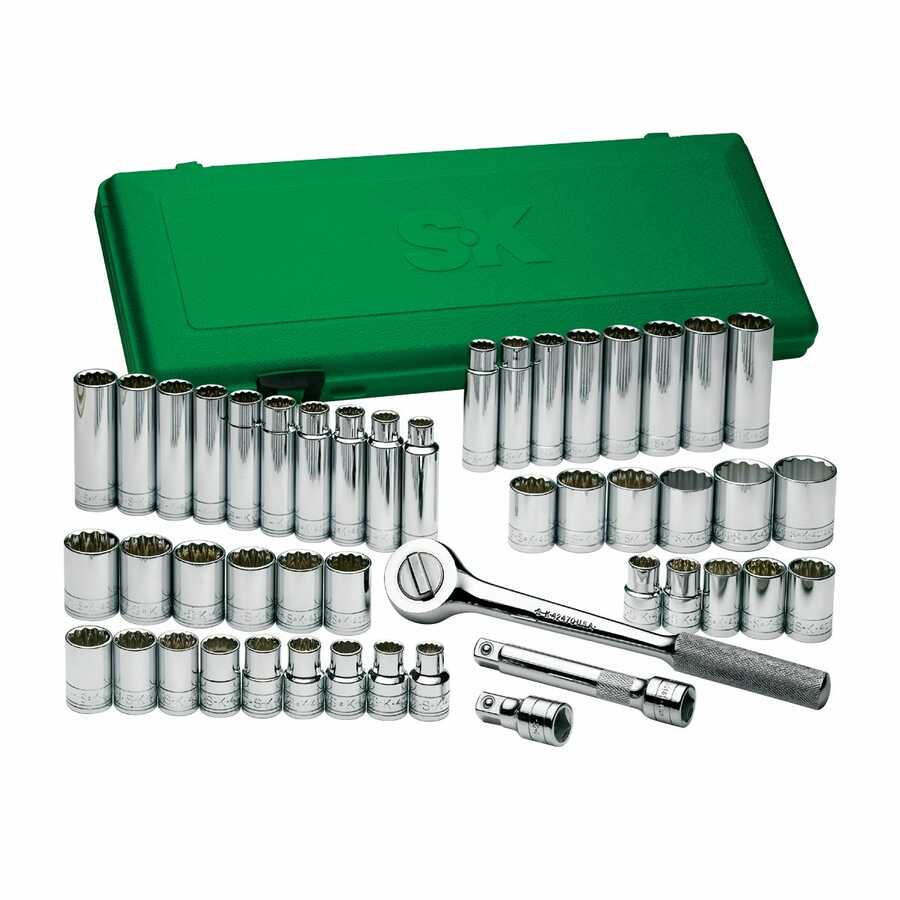 1/2 In Dr 12-Pt Fractional / Metric Socket Set - 47-Pc