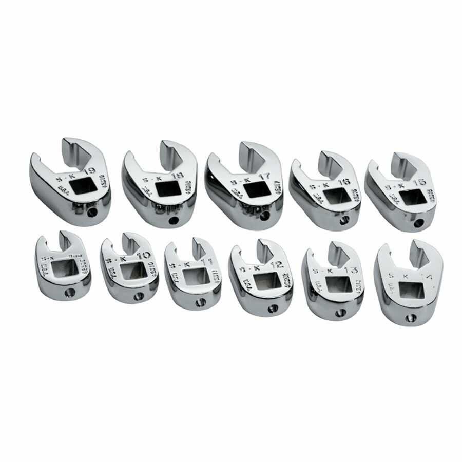 3/8 In Drive SuperKromer Metric Flare Nut Crowfoot Wrench Set -