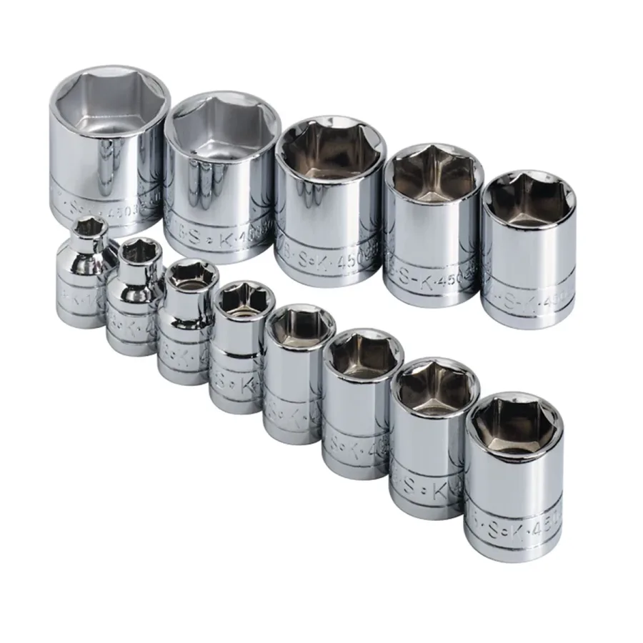 (image for) 3/8 In Drive 6-Pt SAE Std Socket Set - 13-Pc