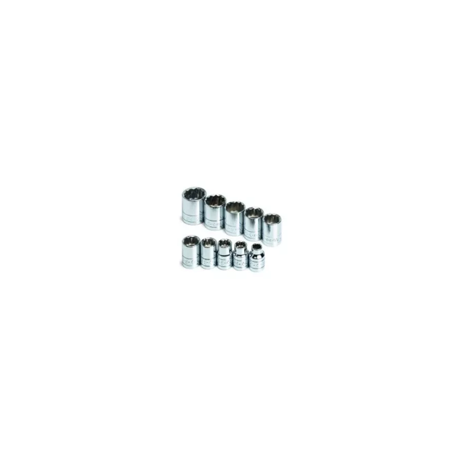 3/8 In Drive 12 Pt Standard Fractional Socket Set - 10 Piece