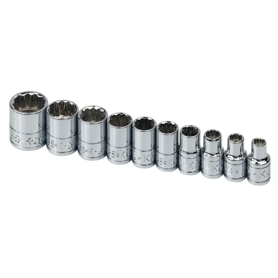 (image for) 1/4 In Drive 12 Pt Standard Fractional Socket Set - 10 Piece