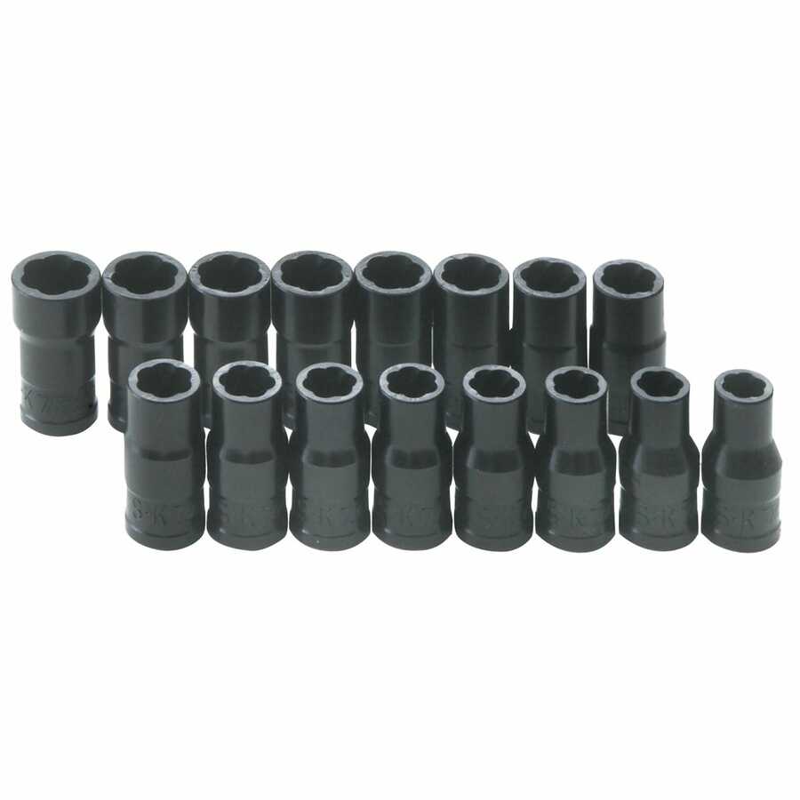 SK Hand Tool 16-Piece 1/4" Drive TurboSocket Set