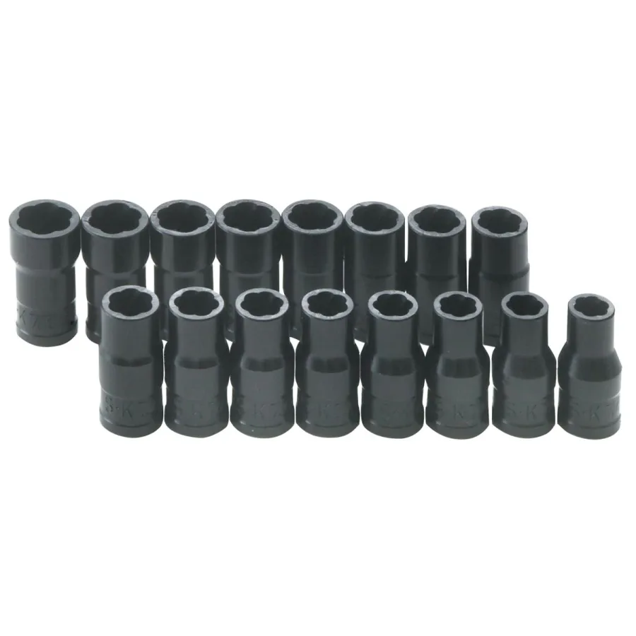 (image for) SK Hand Tool 16-Piece 1/4" Drive TurboSocket Set