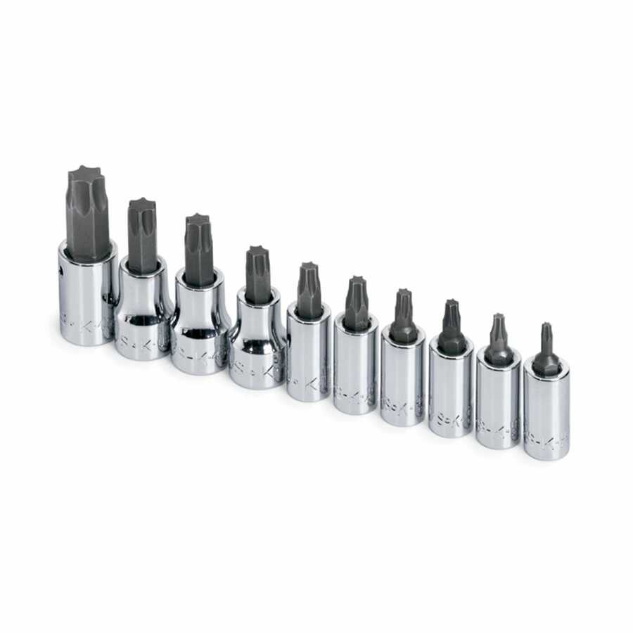 1/4 & 3/8 In Dr Torxr Bit Socket Set - 10-Pc