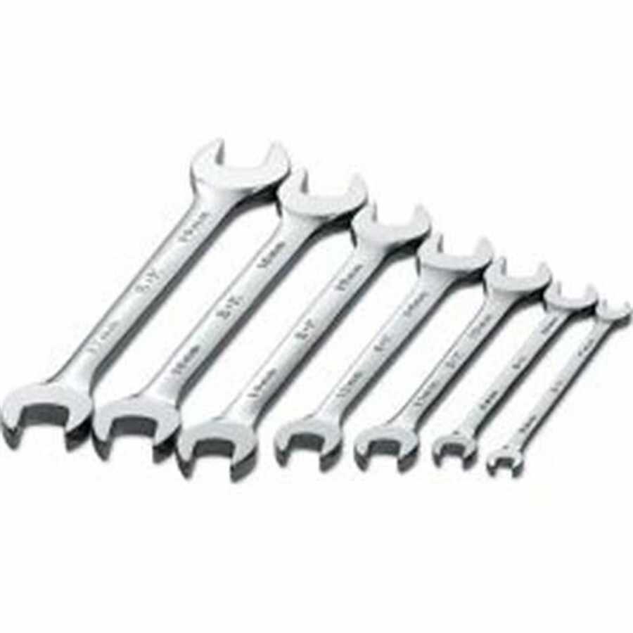 SuperKrome(R) Metric Open End Wrench Set - 7 Piece