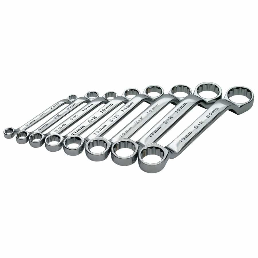 SuperKrome 12 Pt Short Deep Metric Offset Box End Wrench Set -