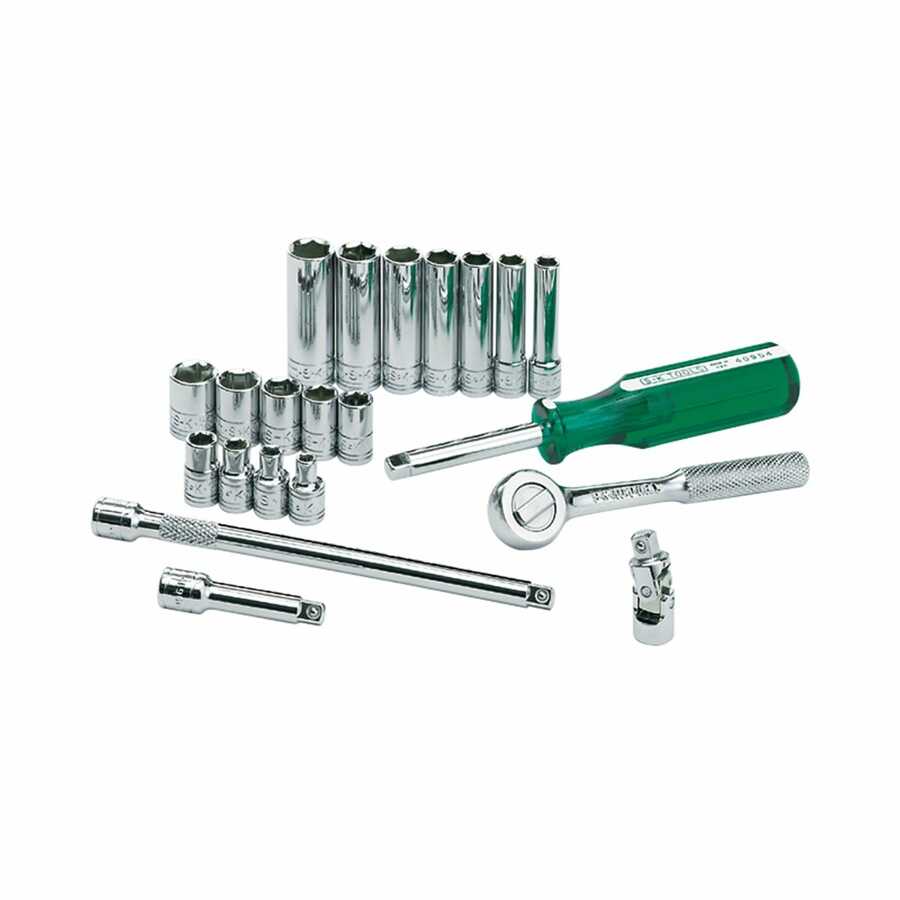 SK Hand Tool | 89009 | SK 21-Piece Metric Socket Set 1/4" Drive 6-Point