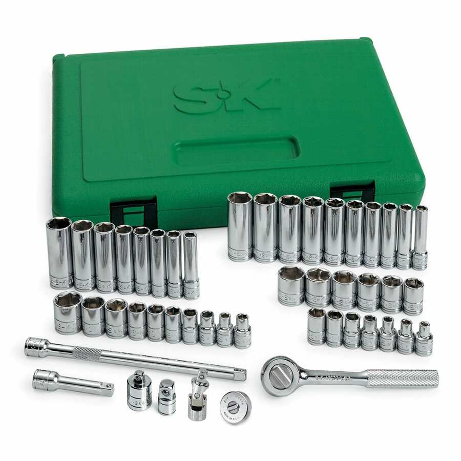 1/4 Inch Drive 6 Pt Fractional/Metric Socket Set SKT91848 48 Pc