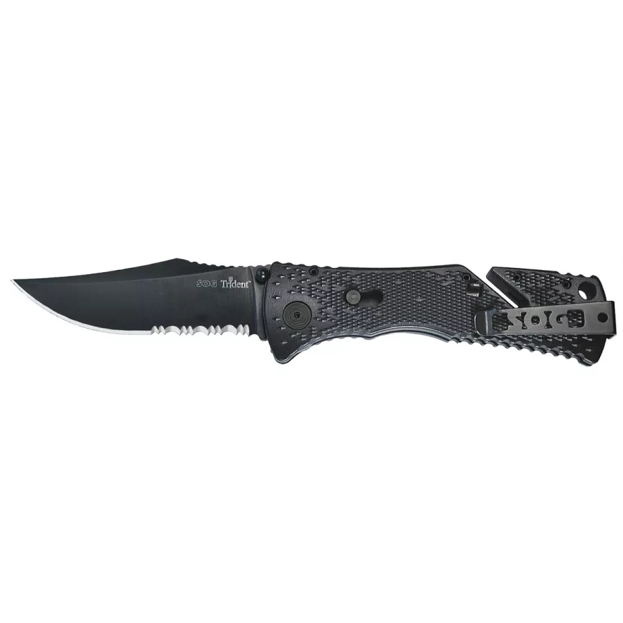 Trident Folding Knife w/ Black TiNi Blade - 3.75 In