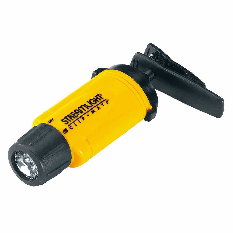 Clip-on LED Flashlight - Yellow / White LED