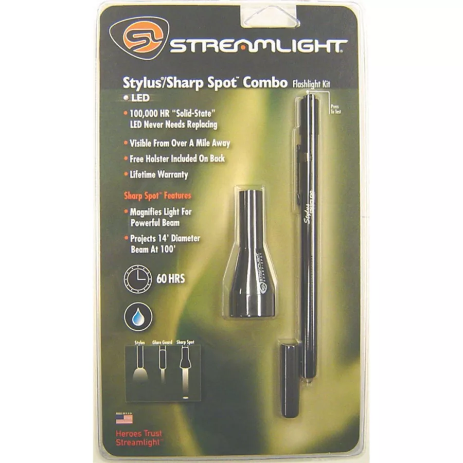 Black Stylus w/ Sharpspot Combo - Green LED