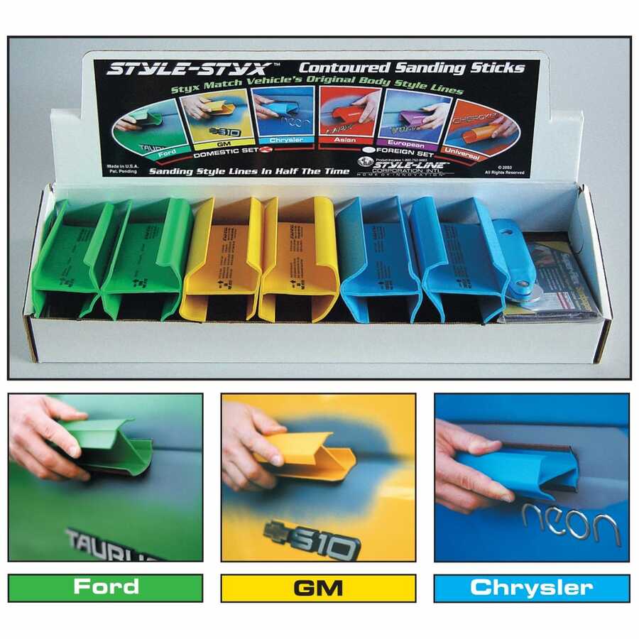 STYX Contoured Sanding Sticks - Domestic - 10 In