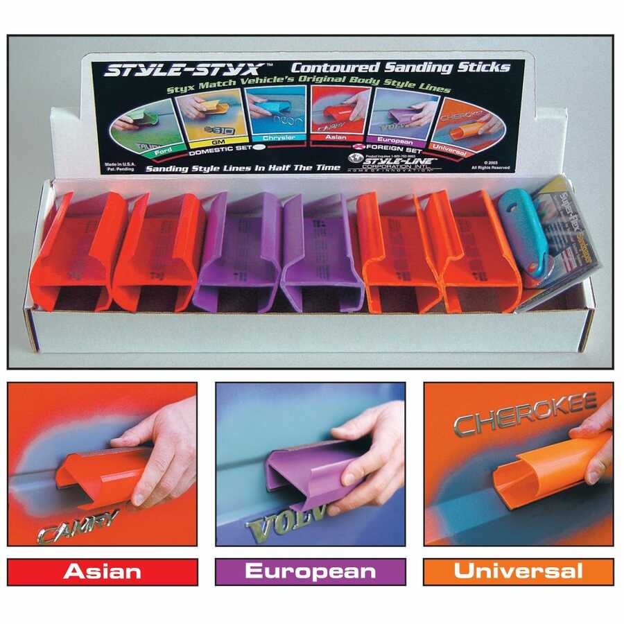 STYX Contoured Sanding Sticks - Foreign 5 In 6-Pc