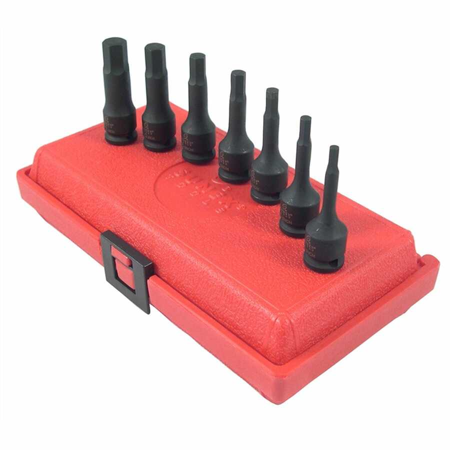 3/8 In Dr Metric Impact Hex Driver Set - 7-Pc