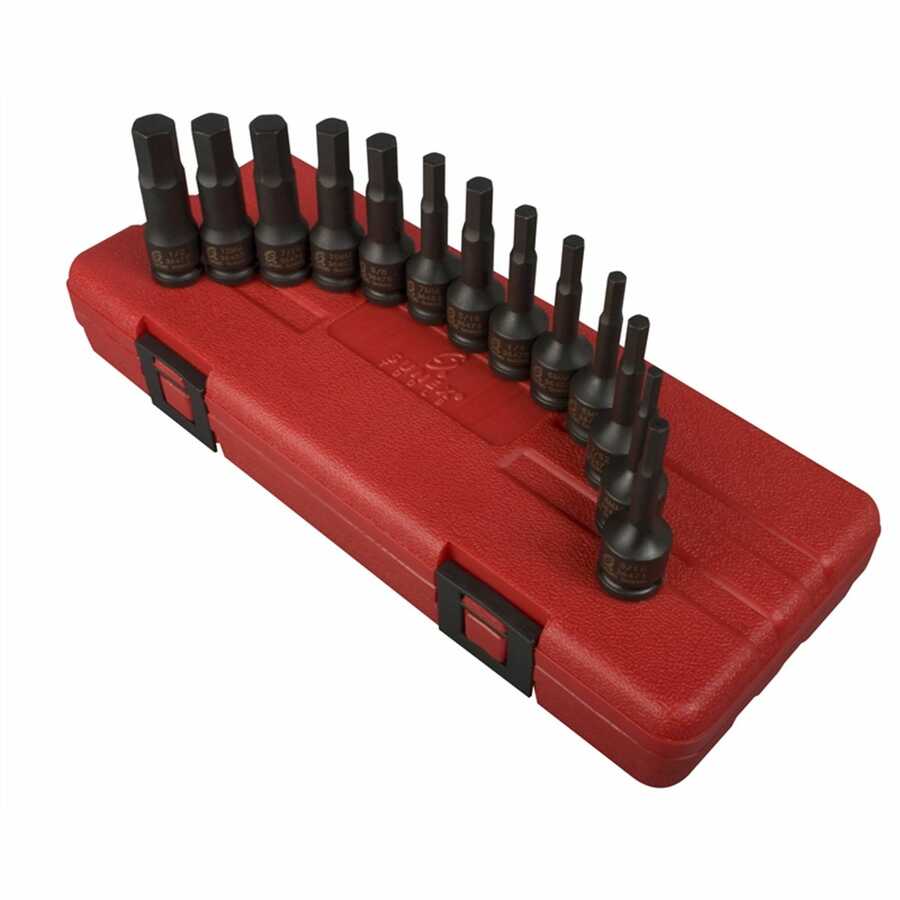 13 Piece 3/8" Drive Fractional & Metric Hex Driver Set