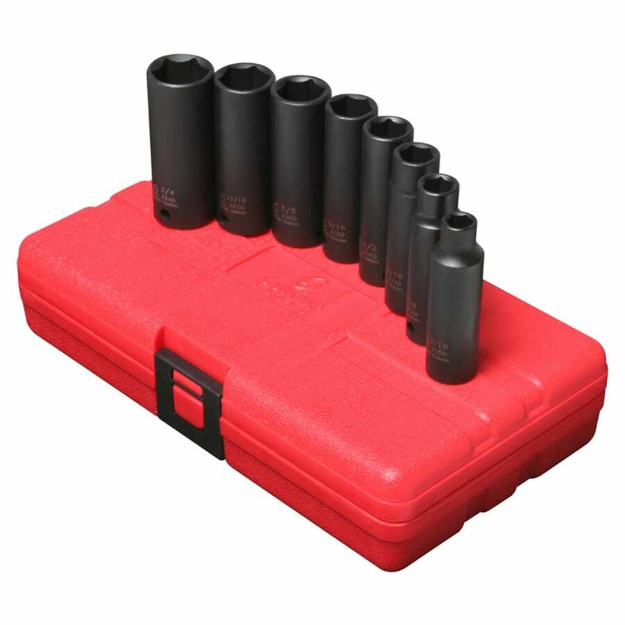 Sunex 3652 3/8 Drive 8Pc 6Pt Deep SAE Impact Socket Set SUN3652