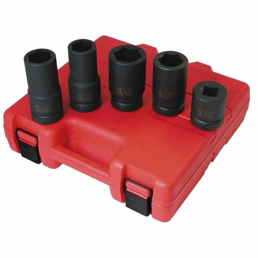 Sunex 5699 9 Piece 1 Drive Standard SAE Jumbo Impact Socket Set