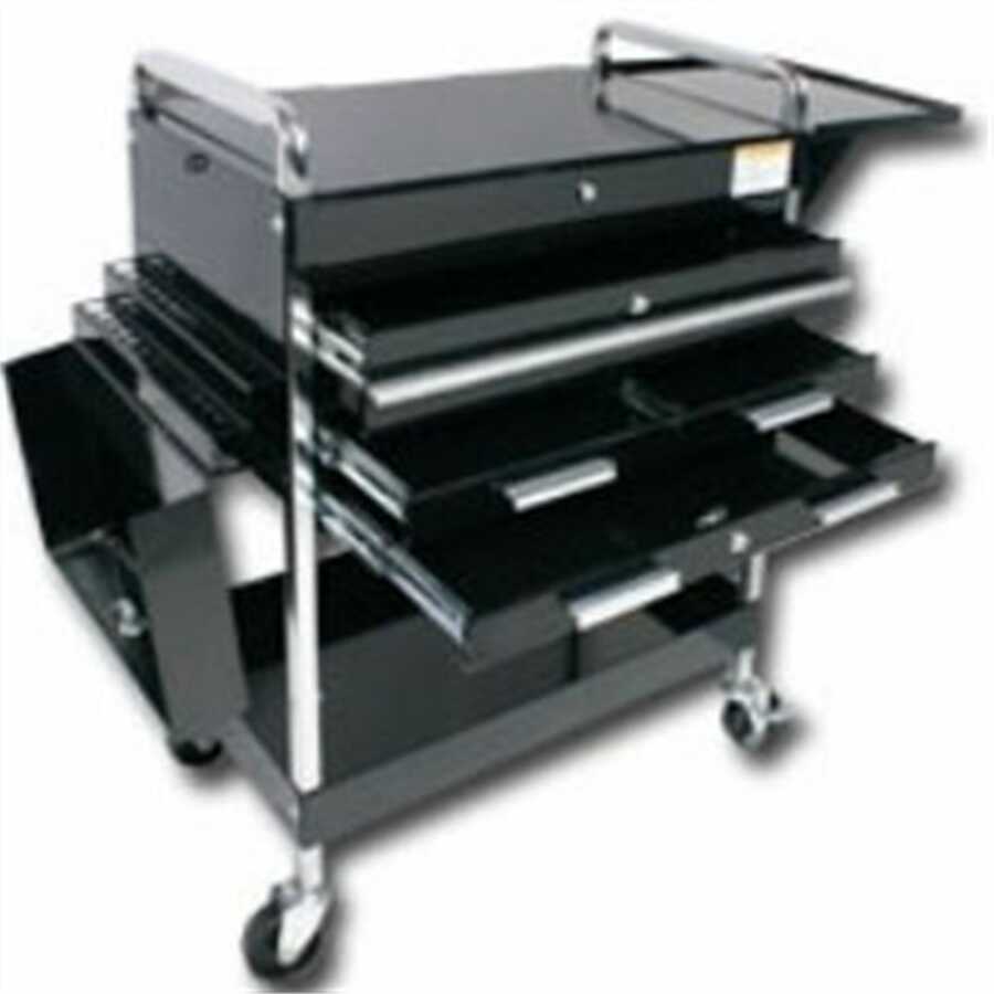Sunex Tools | 8013ABKDLX | Sunex 8013ABKDLX Deluxe Black Service Cart with Drawers