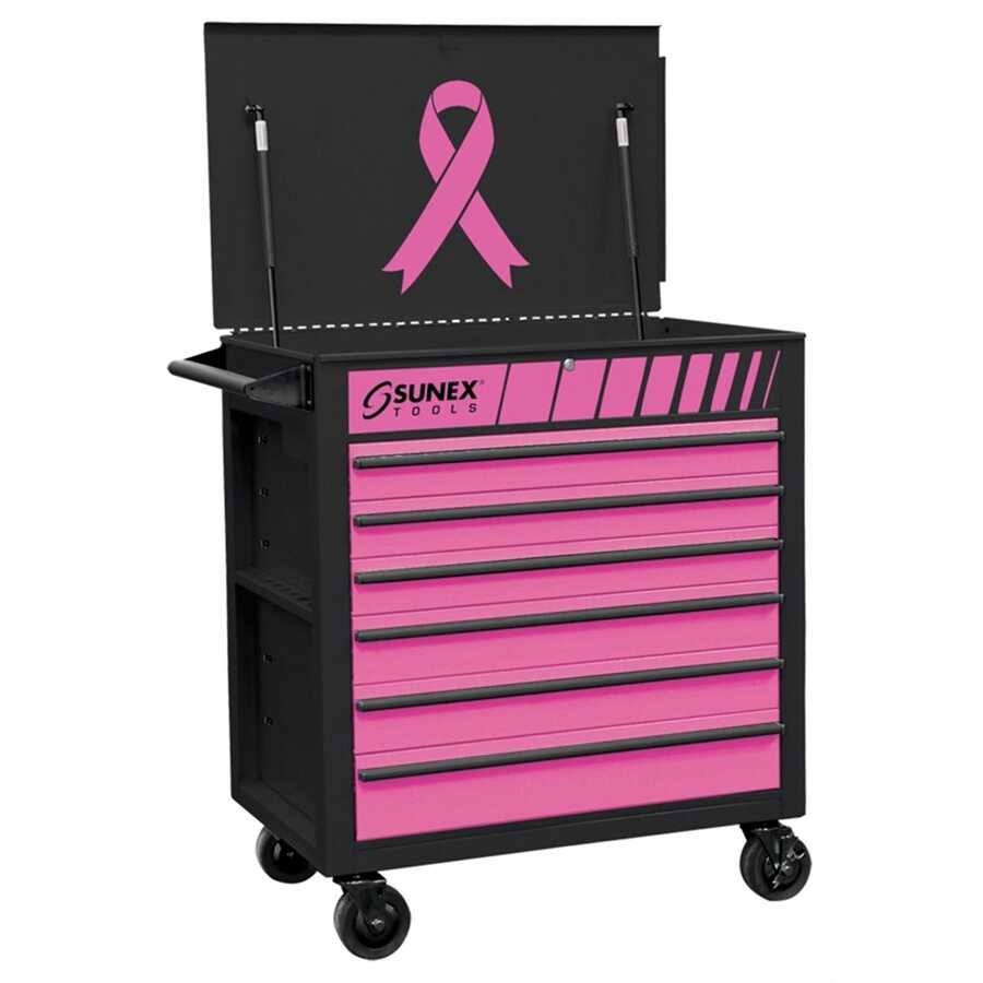 Premium Full Drawer Service Cart - PINK/BLACK