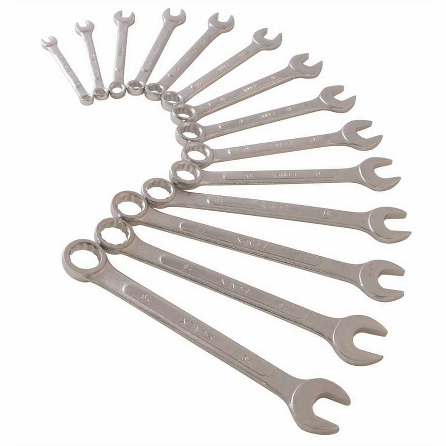 Raised Panel Metric Combination Wrench Set 14Pc
