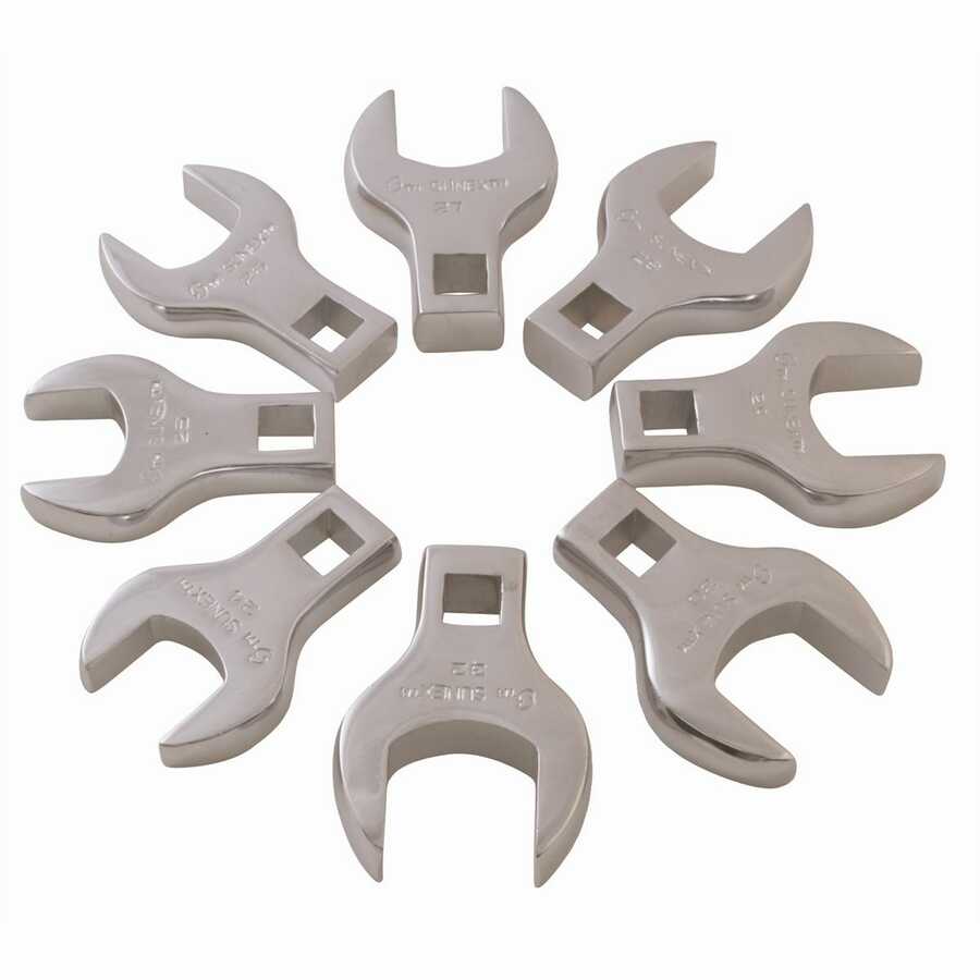 1/2 In Dr Metric Jumbo Crowfoot Wrench Set - 8-Pc