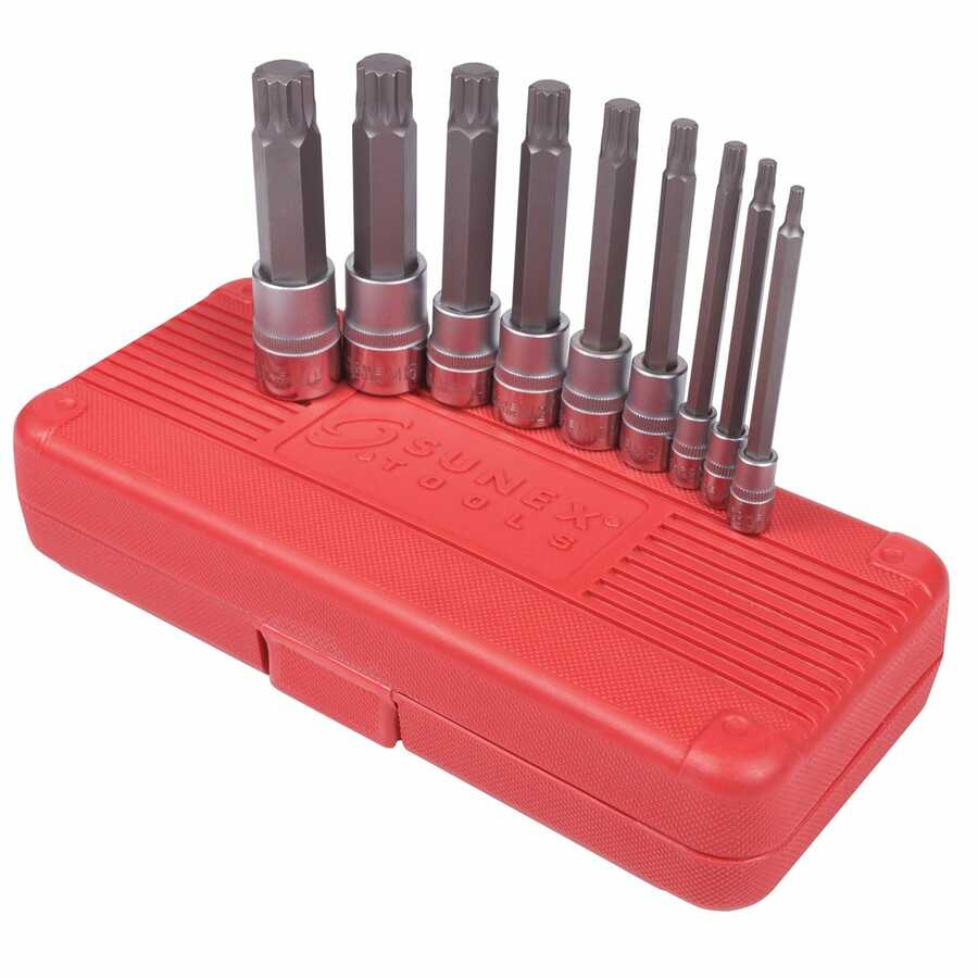 1/4, 3/8 & 1/2 Inch Drive Long Triple Square Bit Socket Set