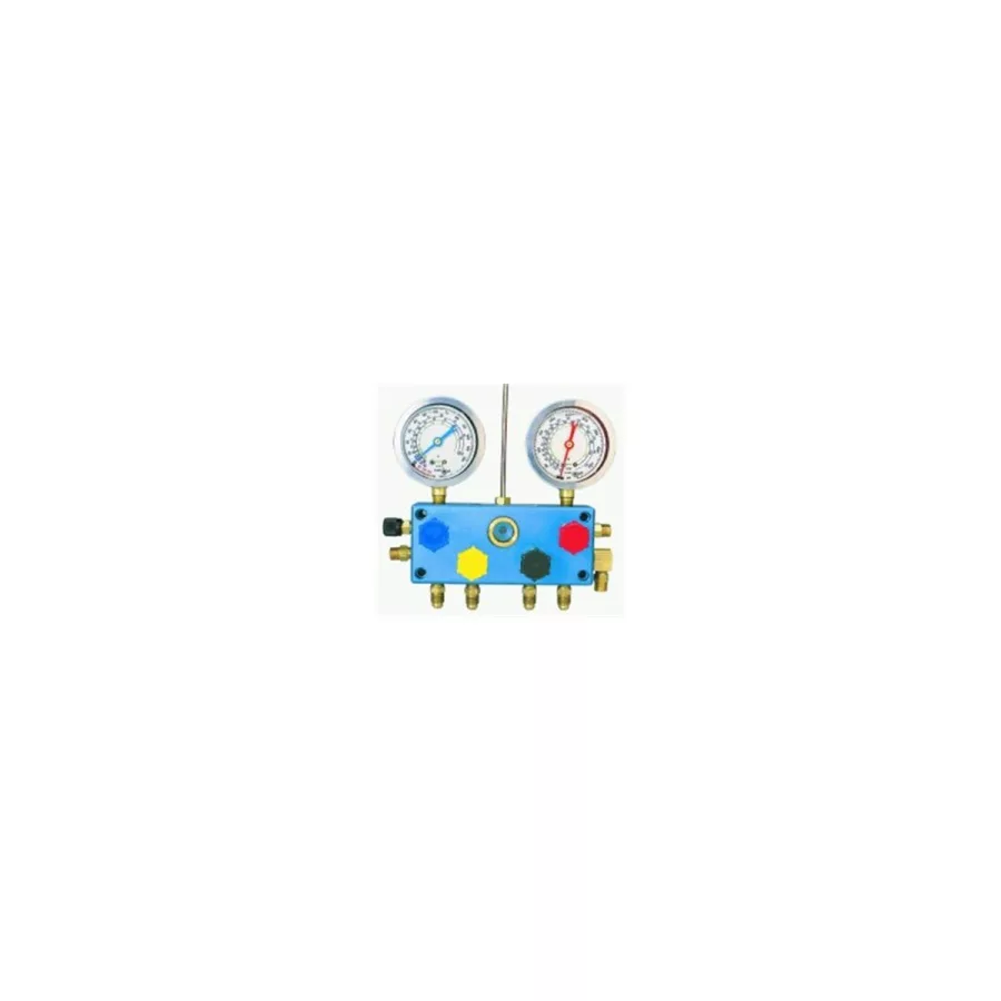 Refrigerant Gauge Set - 4 Way, Glycerine, for CFC and HCFC