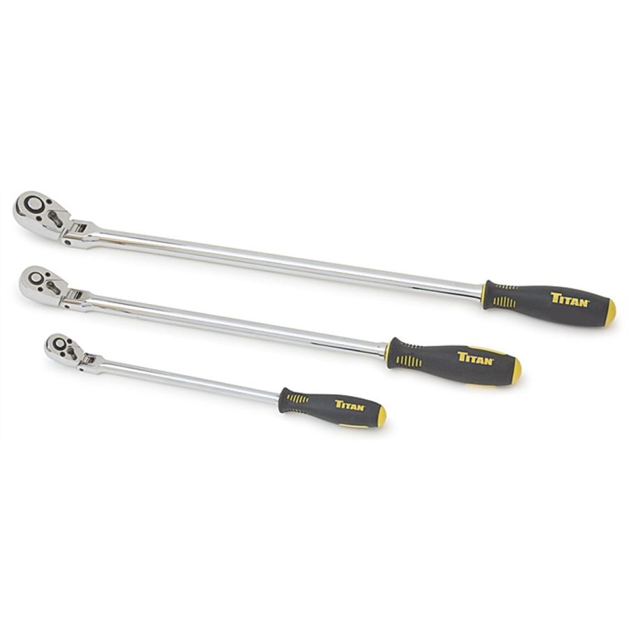 Extra-Long Flex-Head Quick Release Ratchet Set - 3-Pc Extra-Long Flex-Head Quick Release Ratchet Set - 3-Pc
