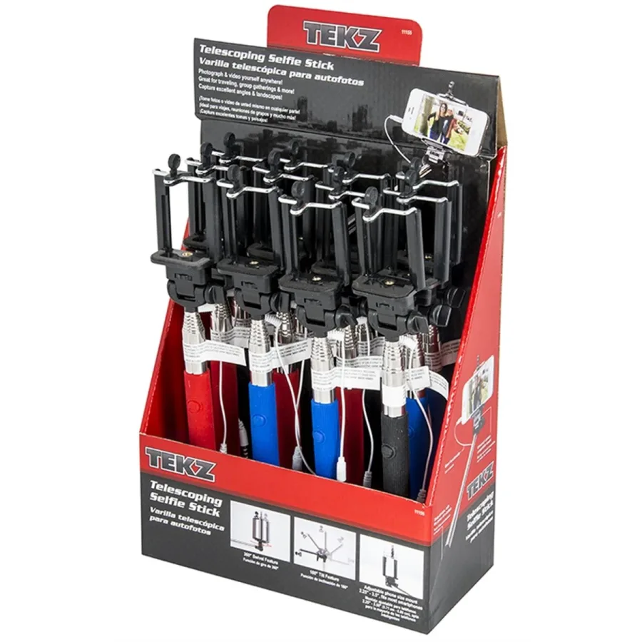 (image for) 12 Pc Counter Display - Telescoping Selfie Stick
