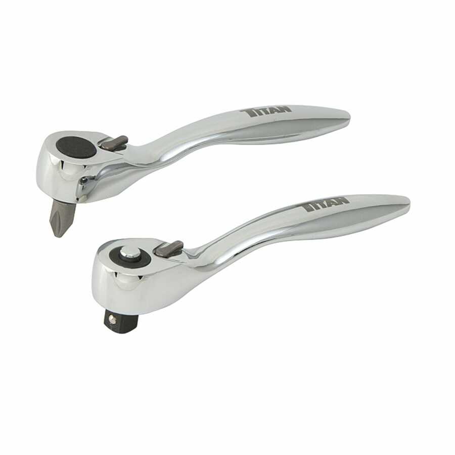 2 Piece Offset Micro Bit Driver and Ratchet Combo