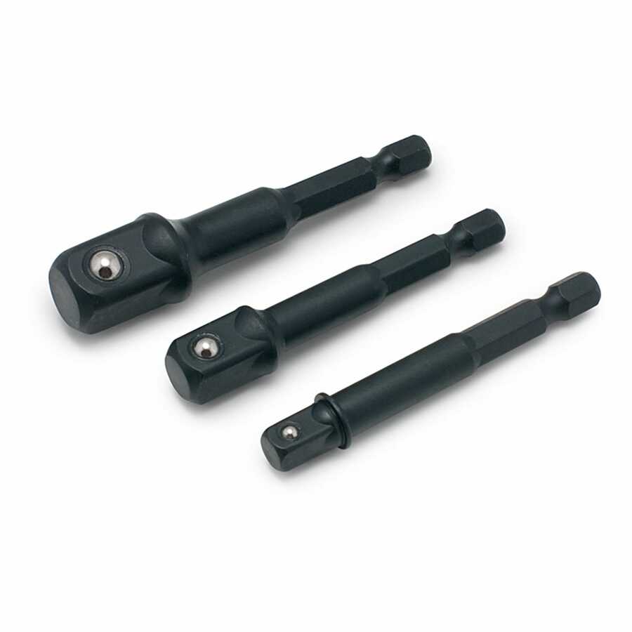 1/4 Inch Hex 6 Inch Long Socket Adapter Set 3 Pc Titan 12086