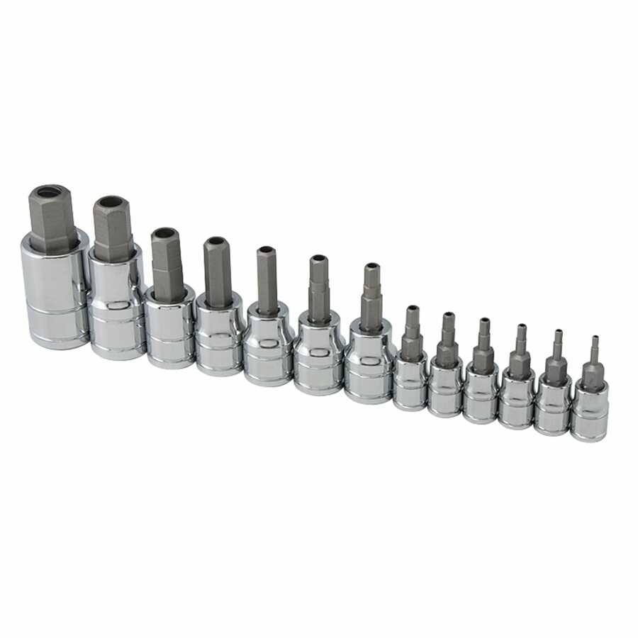 13pc TR SAE Hex Bit Socket Set W/Rail