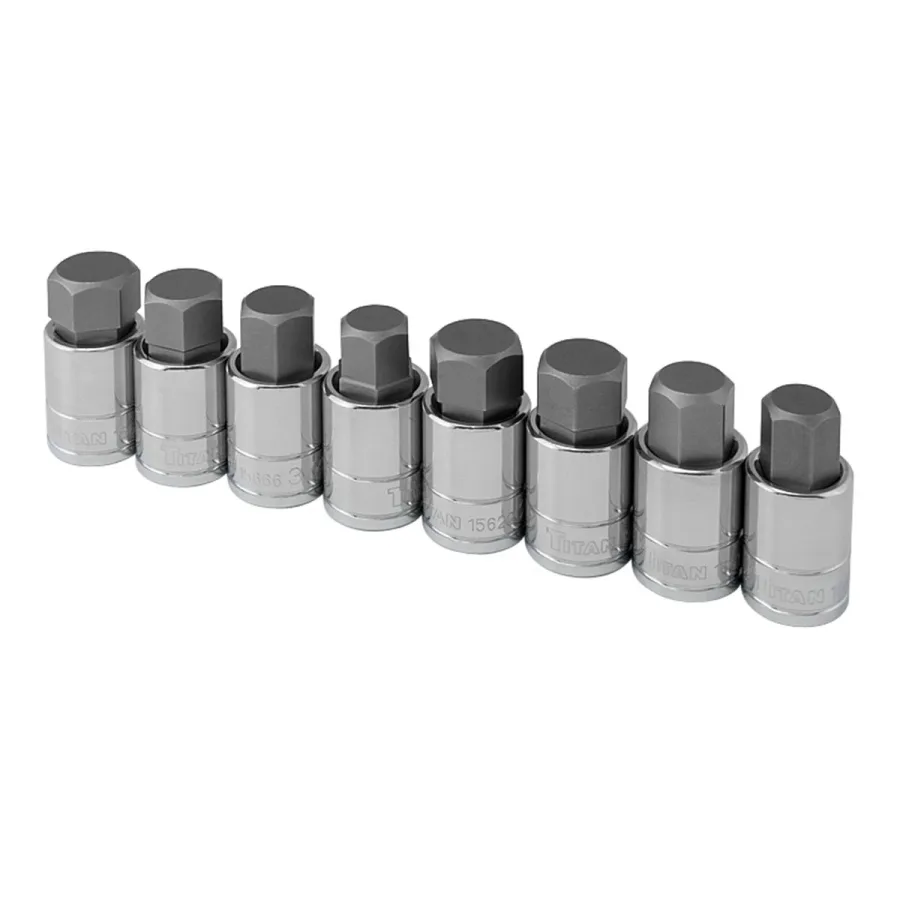 (image for) 8pc SAE/MM Large Hex Bit Socket Set