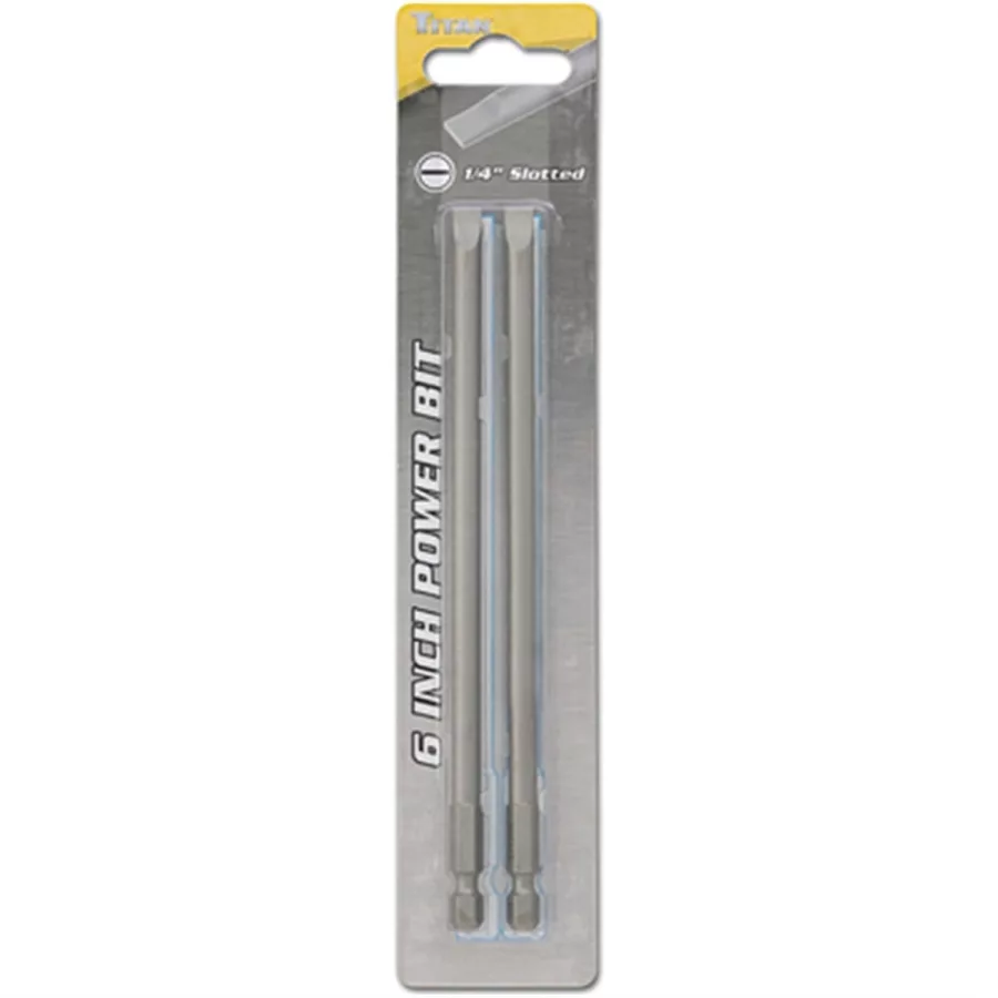 2pc 1/4" slotted 6" Power Bits 2pc 1/4" slotted 6" Power Bits