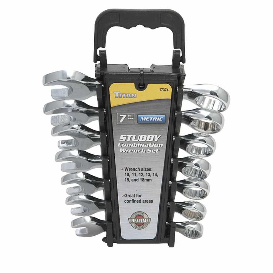 7 Pc. Metric Stubby Combination Wrench Set