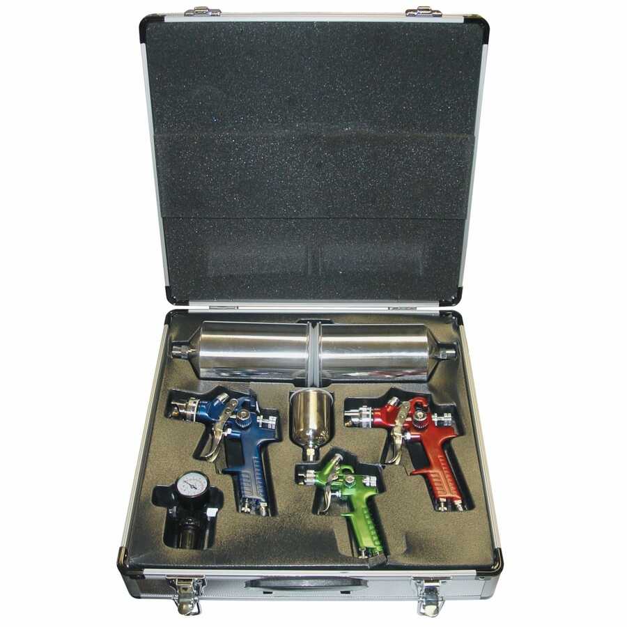 HVLP Spray Gun Kit with Aluminum Case - 4-Pc