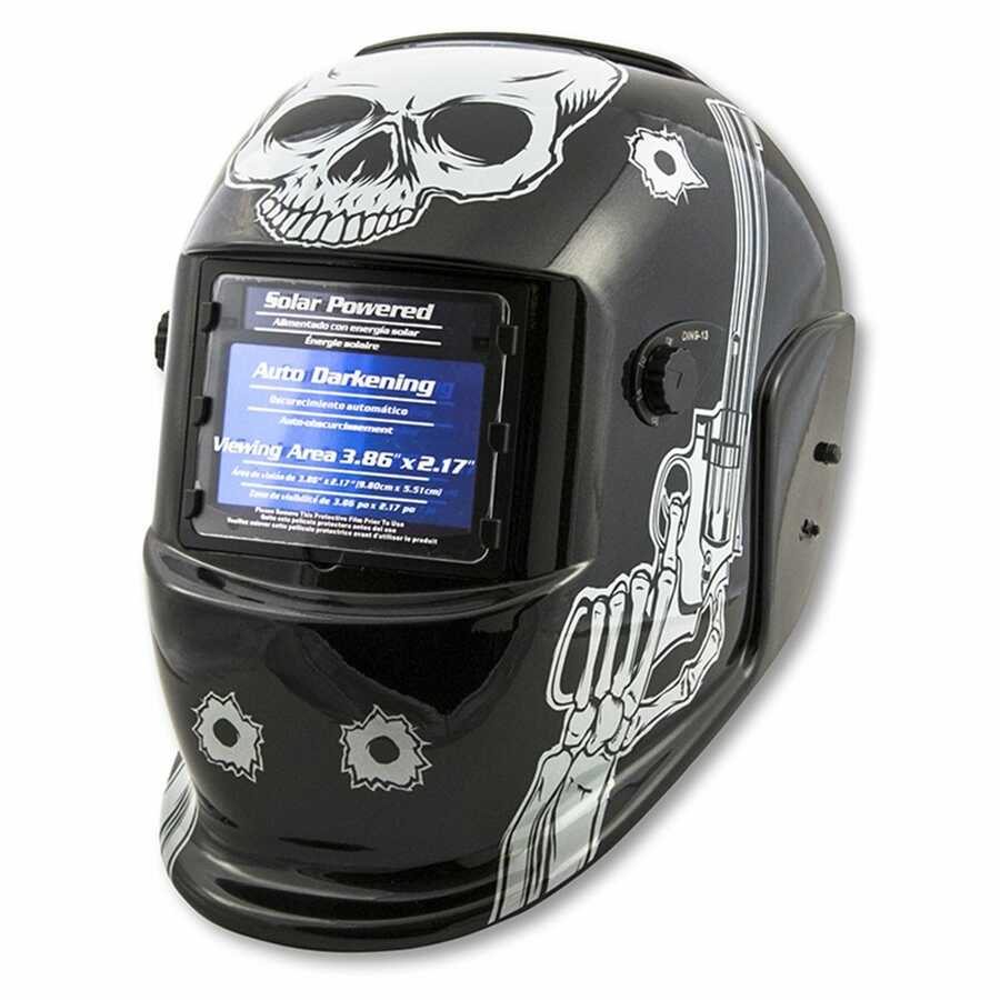 Auto Darkening Welding Helmet - Skull and Pistols