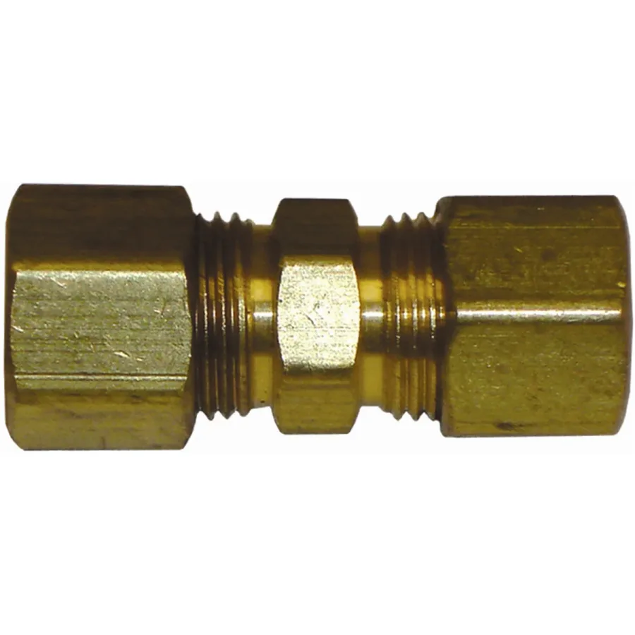 5/16" Solderless Compression Union Brass Fitting (image for) 5/16" Solderless Compression Union Brass Fitting