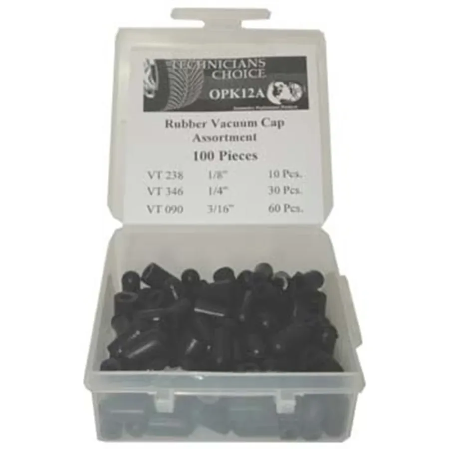 Rubber Vacuum Cap Assortment (100-pc) (image for) Rubber Vacuum Cap Assortment (100-pc)