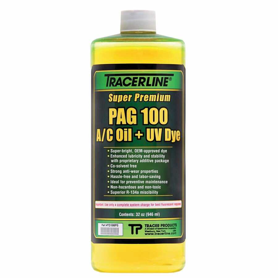 32 OZ BOTTLE PAG 100 A/C OIL W/DYE