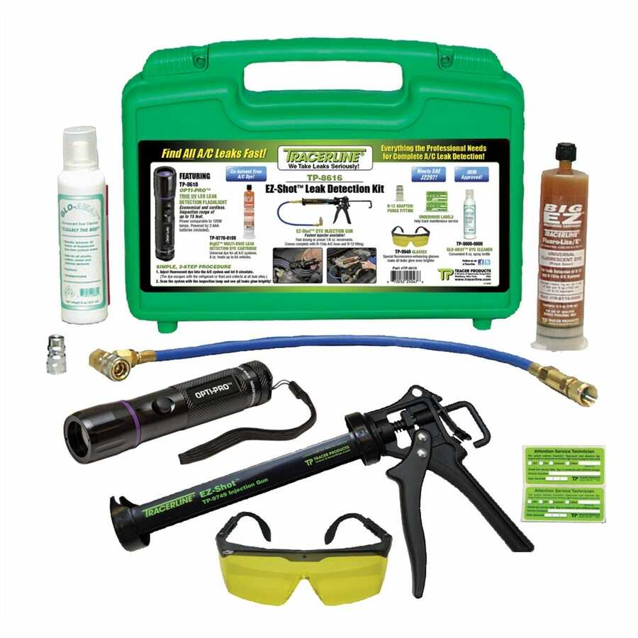 A/C EZ-Shot Leak Detection Kit with OPTI-PRO Flashlight