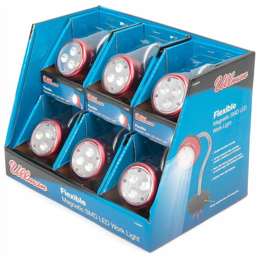 Flexible magnetic SMD work light 6 Pack Display