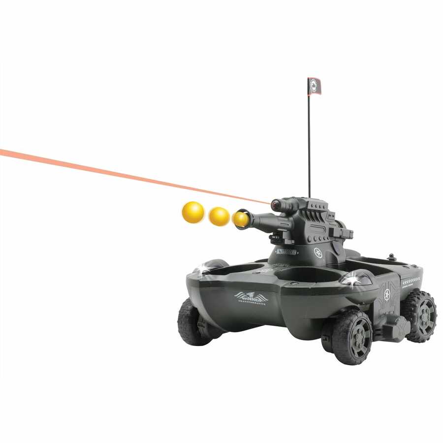 Radio Controlled Amphibious Gray Tank, 27 Mhz