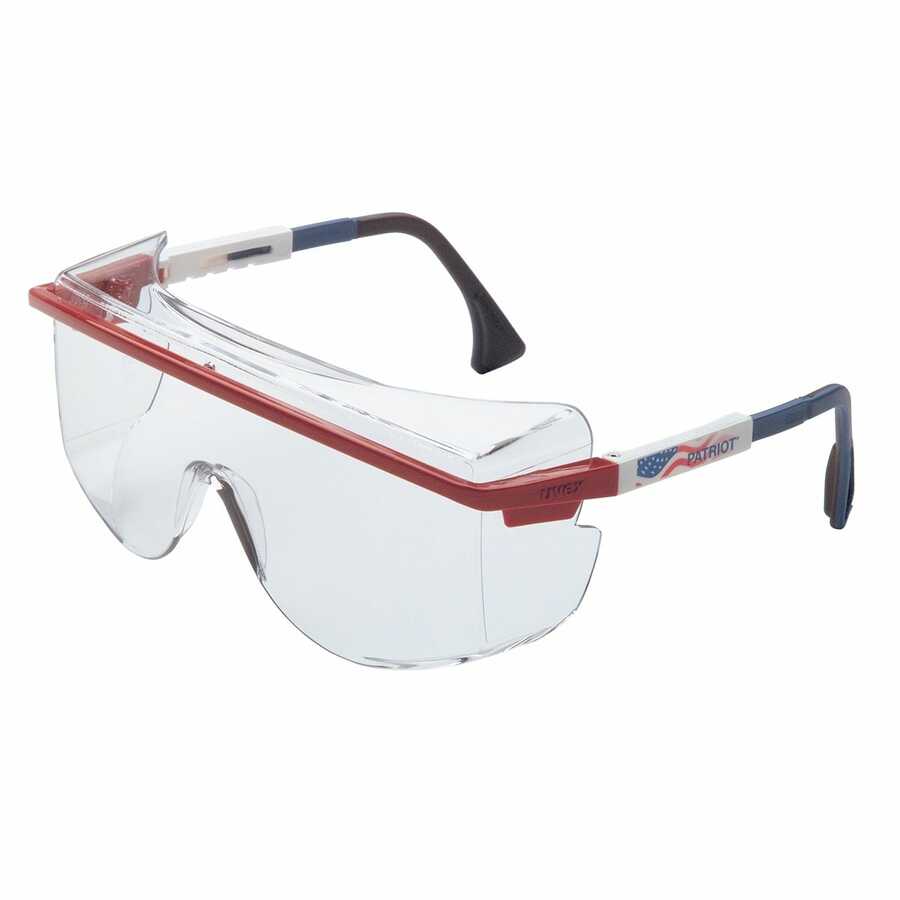 Astrospec 3001(R) OTG Safety Glasses - Patriot w/ Clear Lens