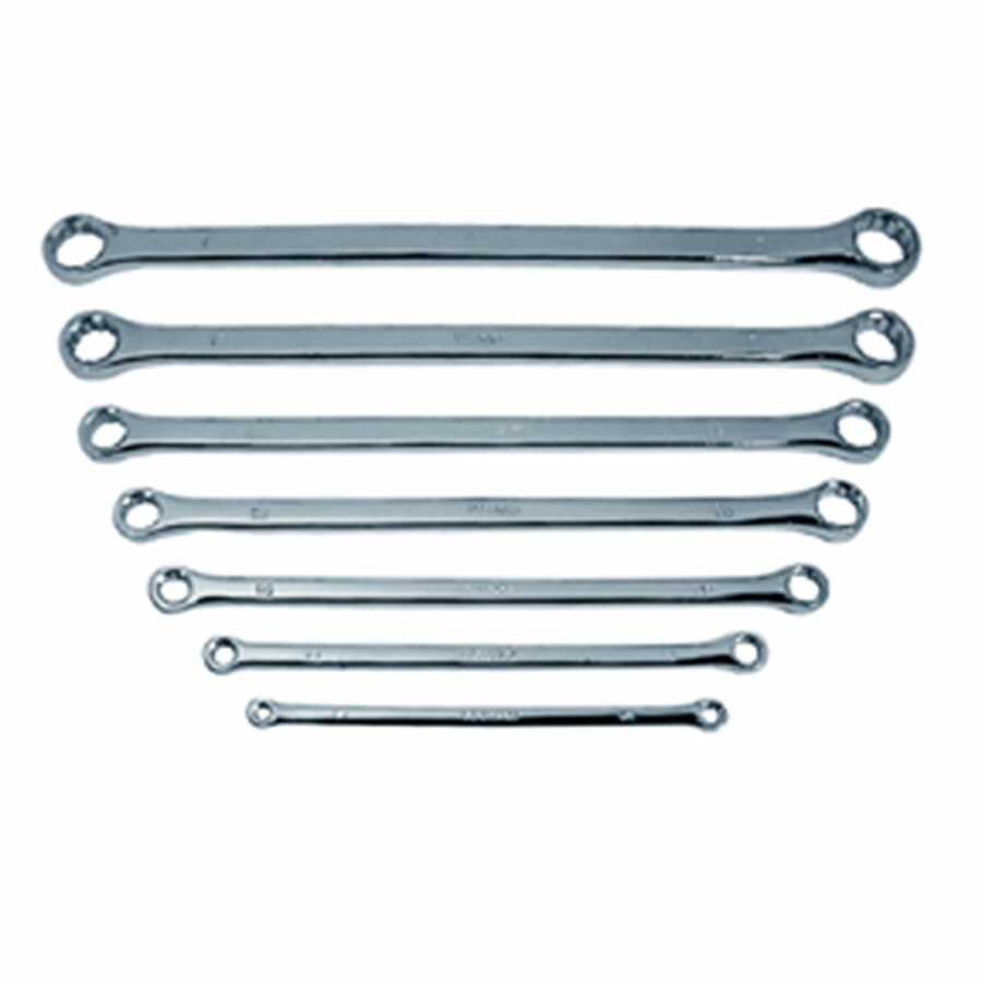 Super Long Zero Degree Fractional SAE Offset Box Wrench Set 7 Pc