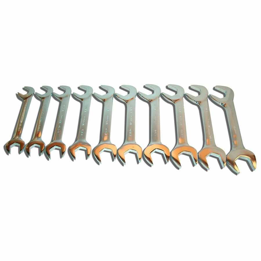 Combination Jumbo Angle Head Wrench Set Fractional SAE 10 Pc