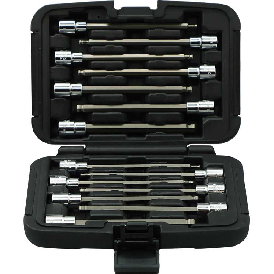 VIM Tools 14 PC. MASTER 6'' LONG BALL HEX DRIVER SET - 3/8'' DR.